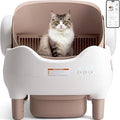 APP-Controlled Self Cleaning Litter Box, Automatic & Hands-Free Cat Litter Box, Safety Protection, Odor-Free Waste Disposal Includes Trash Bags, Large Waste Bin, Open-Top