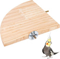Bird Perch Platform Stand Wooden Parrot Perch Corner 6.7 Inches Fan Shape Playground Cage Accessories Parrot Stand Flat Perches for Bird Cages Corner Shelf for Birds Parrots Hamster Gerbil