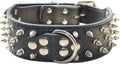 Serijoars Spiked Studded Dog Collar, PU Leather Dog Collar, Adjustable Pet Collars for Medium or Large Breed Pet (S, Black1)