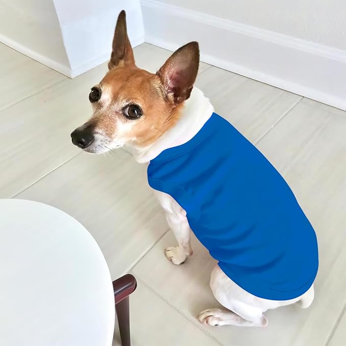 Custom Dog Shirt Pet Clothes Breathable Shirts for Small to Large Dogs Customized Name Logo Photo Puppy Outfits Personalized Sleeveless Vest Pets Apparel Blue, 4XL