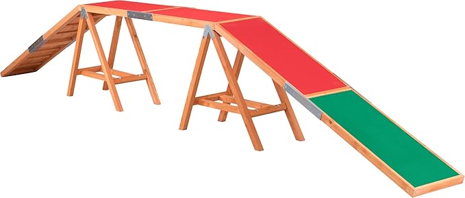 Trixie Dog Agility Walk and Ramps – Dog Obstacle Training Equipment Training Equipment for Indoor and Outdoor Use – 179.5 × 11.8 × 25.2 in