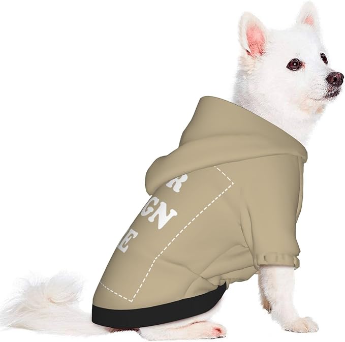 Dog Clothes, Custom Dog Hooded Sweatshirt, Personalized Pet Costume Robe Shirt with Text/Image/Club Name/Pet Shop Logo for Small Medium Large Dogs and Cats, Khaki, XS