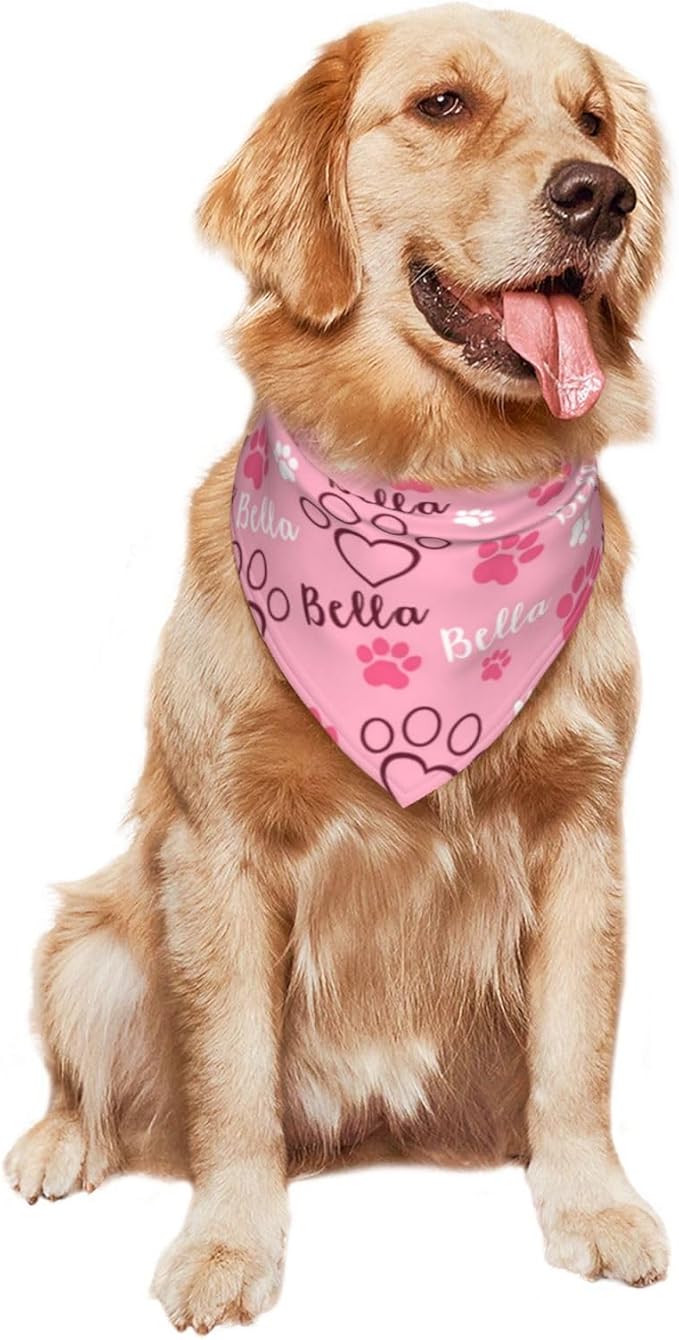 Custom Pet Scarf Personalized Dog Bandana with Name Personalized Add Your Text Bibs Triangle Head Scarfs Gift for Small Medium Large Dogs Cats Baby Puppy Pets Accessories
