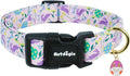 Easter Dog Collar, Spring Easter Egg Print Dog Collar with Purple Rabbit, Adjustable Cotton Puppy Collars Girl Boy Collar for Small Medium Large Dogs -XS