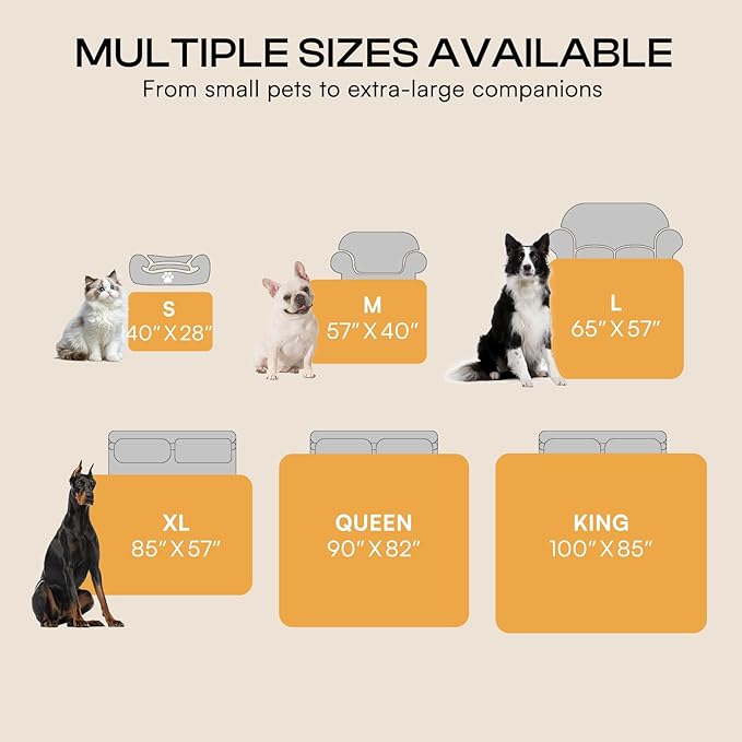 Luciphia Waterproof Pet Blankets for Couch Sofa Bed Cover Cat Liquid Pee Proof Washable Soft Fluffy Large Dog Blanket Reversible Furniture Protection Puppy Grey Paw Thicken Small（40" x 28"）