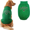 Personalized Dog Sweater, Custom Knit Sweater with Clover Embroidery, St. Patrick's Day Design for Dogs, Ideal Gift for Dog Owners, Pet Apparel Gift#3