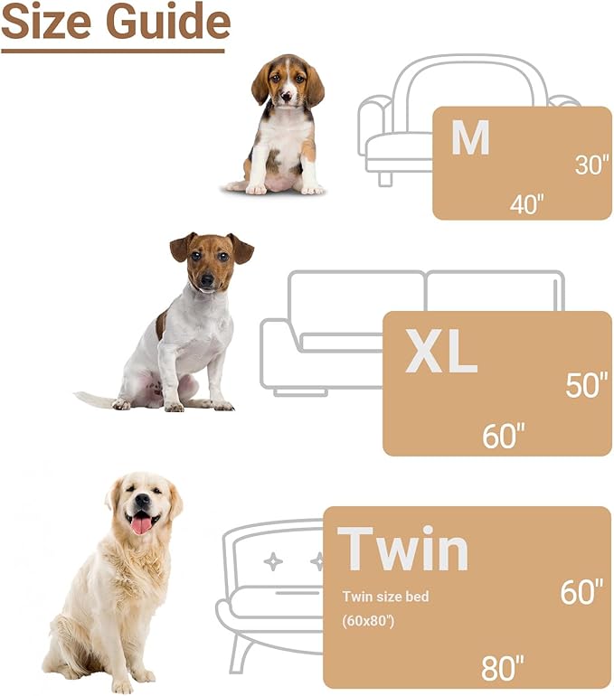 Waterproof Dog Blanket for Large Dogs - Reversible Washable Pet Blanket, Soft Sherpa Fleece Furniture Protector, Cat Throw Bed Couch, Navy,50"x60"