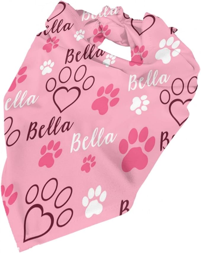 Custom Pet Scarf Personalized Dog Bandana with Name Personalized Add Your Text Bibs Triangle Head Scarfs Gift for Small Medium Large Dogs Cats Baby Puppy Pets Accessories