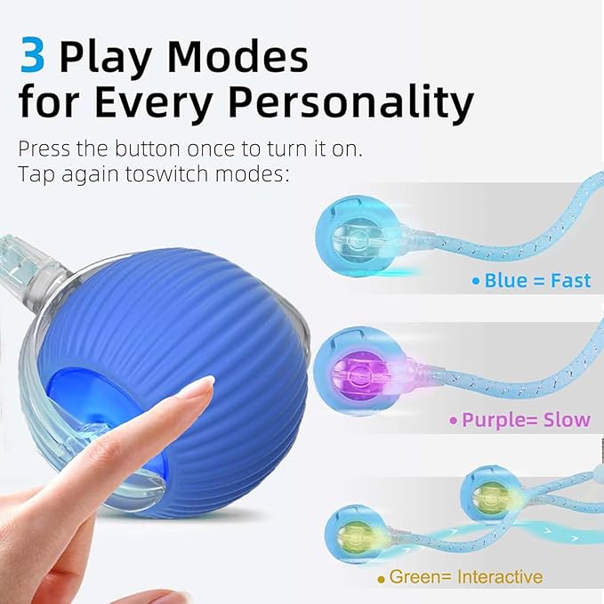 Speed 2.0 Tail Interactive Cat Toys for Indoor Cats, Chirping & Motion Activate Cat Toy, Smart Kitten Rolling Ball Moving Ball Toys, Rechargeable Dog Cat Bal l for Enrichment Exercise (New Yellow)