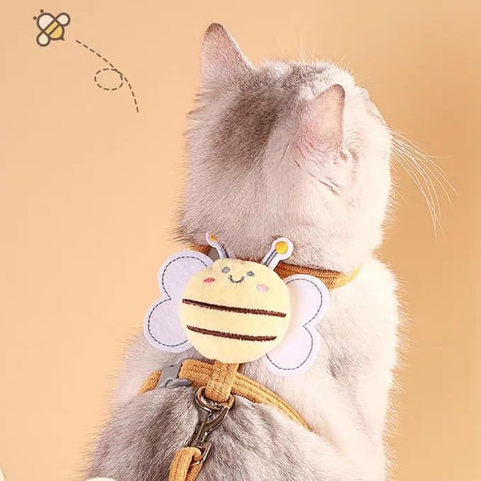 Cat Harness and Leash Set, Cat Harness Escape Proof, Rabbit Harness and Leash Set, Costumes for Cats and Bunny (A, Large)