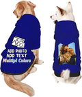 Custom Dog Hoodie with Your Design Soft & Warm Personalized Picture Logo Text Name Dog Clothes for Puppy Sweatshirt Hooded for Small Medium Large Dogs Girl/Boy Cats Pets Deepblue