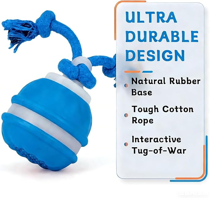 Zealburst Interactive Dog Toy Ball, 2026 Upgraded Motion Activated Rolling Ball with Squeaky Sounds, 360° Smart Automatic Moving Toy for Bored Cats & Dogs, Indoor & Outdoor Pet Exercise Toy (Blue)