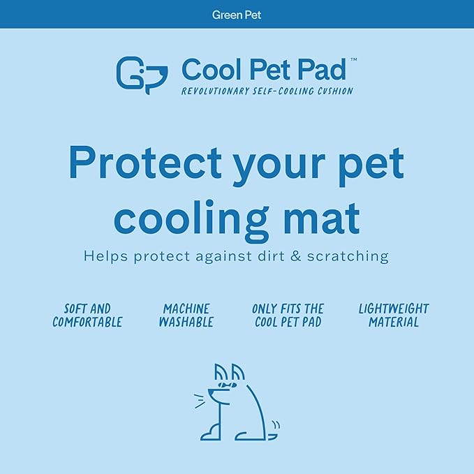 The Green Pet Shop Dog Cooling Mat Cover - Medium, Cloud - Protect Your Cool Pet Pad from Dirt & Damage - Machine Washable