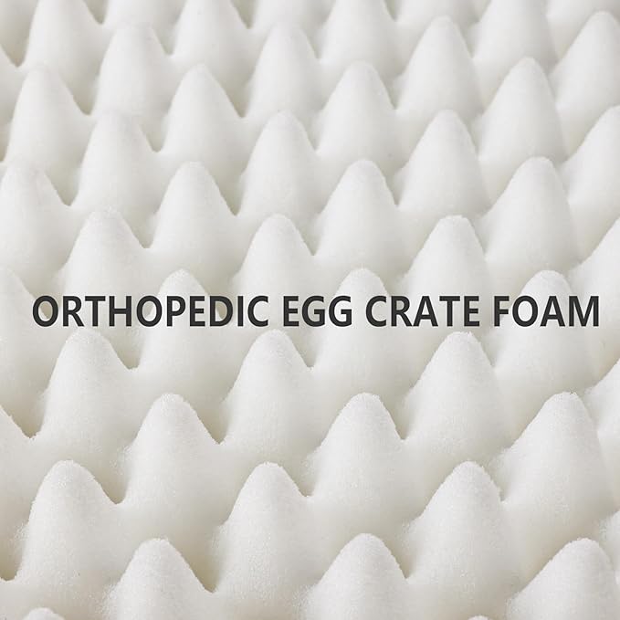 Patas Lague Orthopedic XL Dog Bed Large Sized Dog 48''X30'', Soft Waterproof Egg Crate Foam Large Pet Crate Beds Mat with Removable Washable Cover and Non-Slip Bottom, Ivory