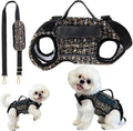 Dog Lift Harness Backpack for Small Dogs Cats, Adjustable Straps Dog Sling Carrier for Hiking, Travel, Outdoor – Black Medium