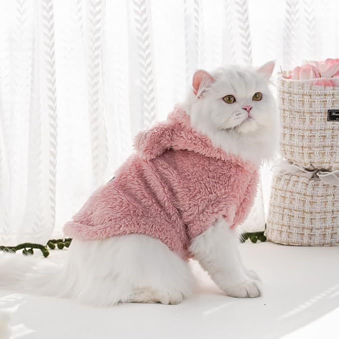 Selena Cat Bunny Ears Costume Cute Dog Kitten Hoodies Sweater Rabbit Ears Puppy Pet Apparel (X-Large,Pink)