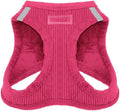 Best Pet Supplies - All Weather Plush, Reflective, No Pull Harness for Small, Medium Dogs, Cats - Secure with Hook & Loop Fastener, Buckle, Double D-Rings - Fuchsia Corduroy, M
