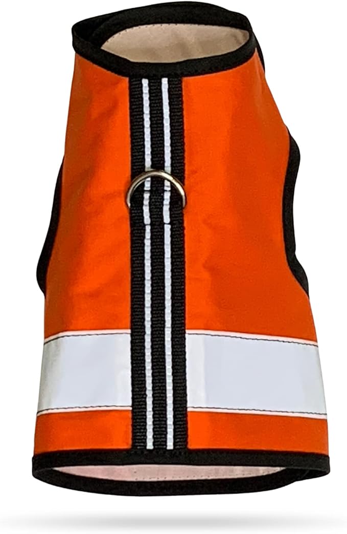 Kitty Holster Reflective Cat Harness – High-Visibility Cat Harness for Travel, Day and Night Walking - Soft Cotton Cat Accessories, Breathable, Secure & Washable, Made in USA - Outrageous Orange, XL