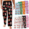Custom Pajamas Pants with Photo for Men Women:Made in USA Personalized Pajama Trousers,Gifts for Wife Husband
