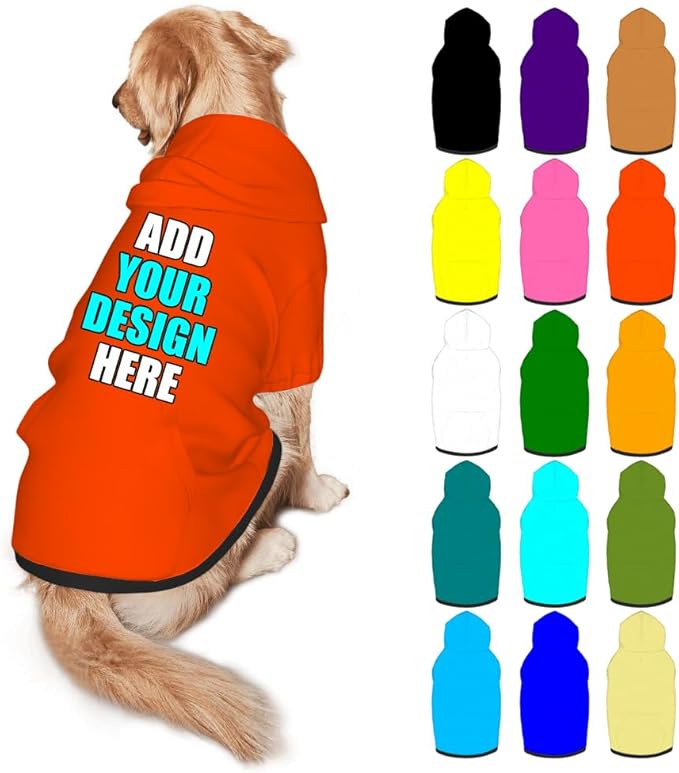 Customized Dog Hoodie with Name Logo Personalized Text Soft & Warm for Puppy Sweatshirt Hooded for Small Medium Large Dogs Girl/Boy Cats/Kitten, OrangeRed, XXL