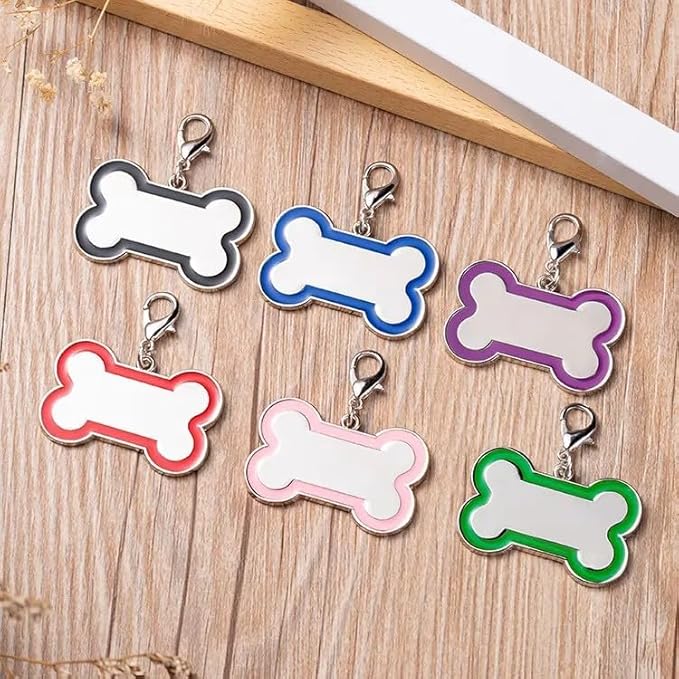 Double-Sided Personalized Dog Tags for Pets - pet ID tag, Laser Engraved Dog tag, Name tag for Dog Collar, Dog Tags for Large Dogs (Orange, Bone-Shaped-Large)