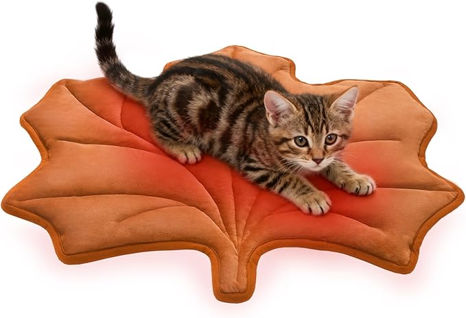 KOOLTAIL Self Warming Cat Bed Mat for Indoor Cats Dogs, Reversible Cozy Pet Heated Pad Blanket with Thermal Foil, Thicken Cat Window Perch, Puppy Kitten House for Crate, Desk, Floor,Outdoor,Maple Leaf