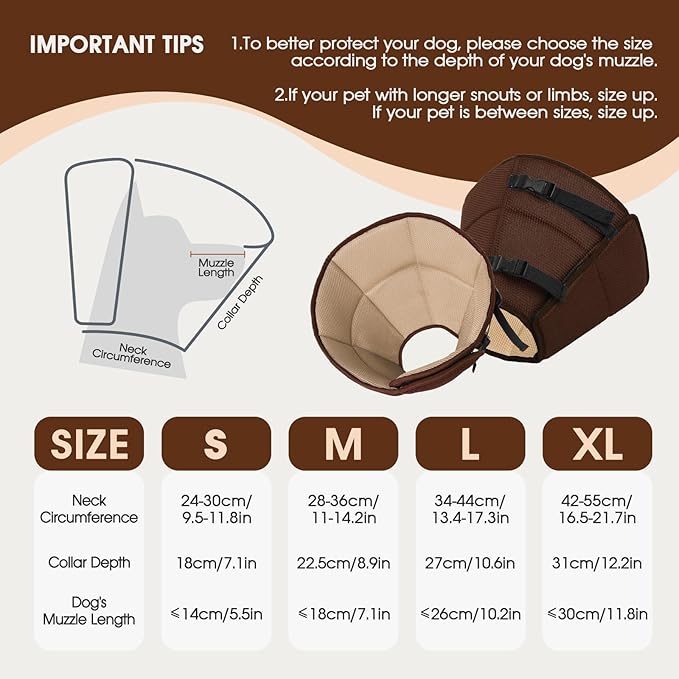 Dog Cone Collar After Surgery for Large Dogs, Adjustable Soft Cone for Dogs to Stop Licking, Professional Elizabethan Collar for Pet, Recovery Cones for Wound Healing & Hot Spots