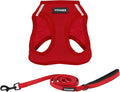 Best Pet Supplies Voyager Step-in Air All Weather Mesh Harness and Reflective Dog 5 ft Leash Combo with Neoprene Handle, for Small, Medium and Large Breed Puppies - Harness Leash Set (Red), XXS