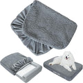 Moonsea Dog Bed Covers Soft Plush Replacement Washable, Waterproof Dog Bed Liner Grey, Pet Mattress Cover 30x20 Inches, Cover Only