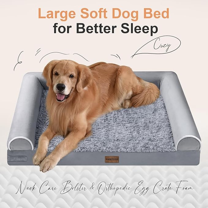 Large Dog Bed Orthopedic Washable: Extra Large Sized Beds for Jumbo Dogs Egg Crate Foam Sofa Couch Waterproof Removable Cover