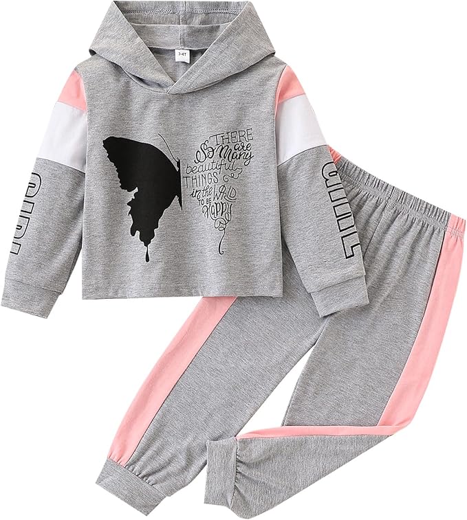 Toddler Baby Girls Clothes Long-sleeve Tie Dye Hoodie Sweatshirt Pants Hooded Outfit Set
