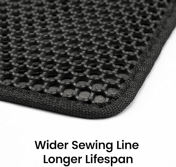 Cat Litter Mat, Upgrade Super Waterproof Back Layer Litter Box Mat, Non Slip, Durable, Soft on Paws Kitty Trapping Matt (34"x26", Black)