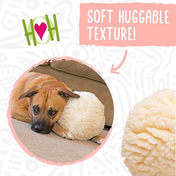 HuggleHounds Plush Ball Dog Toy - Dog Fuzzy Ball Toy, Durable Stuffed Soft Plush for Small and Large Breeds - 4" HuggleFleece, Small
