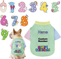 Custom Dog Birthday Shirt,Personalized Pet Apparel Print with Name Age Number,Pet Birthday Outfit,Lightweight Breathable Cotton Vest for Small Medium Large Dogs Cat (Dopamine Green, X-Large)