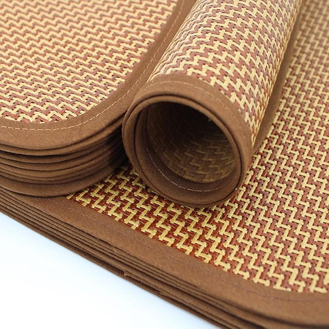 2 Pack Cat Cooling Mat Self Cool Pad Seats Summer Bamboo Rattan Woven Sleeping Rest Mats for Pets Puppy Dog Kitty Kennels Crates Guinea Pig Hamster Rabbit 35x50cm