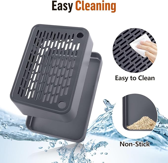 Cat Litter Box Ramp, Litter Box Step Mat with Filter Function, Cat Litter Catcher for Self-Cleaning Litter Boxes, Cats Pedal Stool Ideal for Kitten & Elderly Cats (Dark Grey)