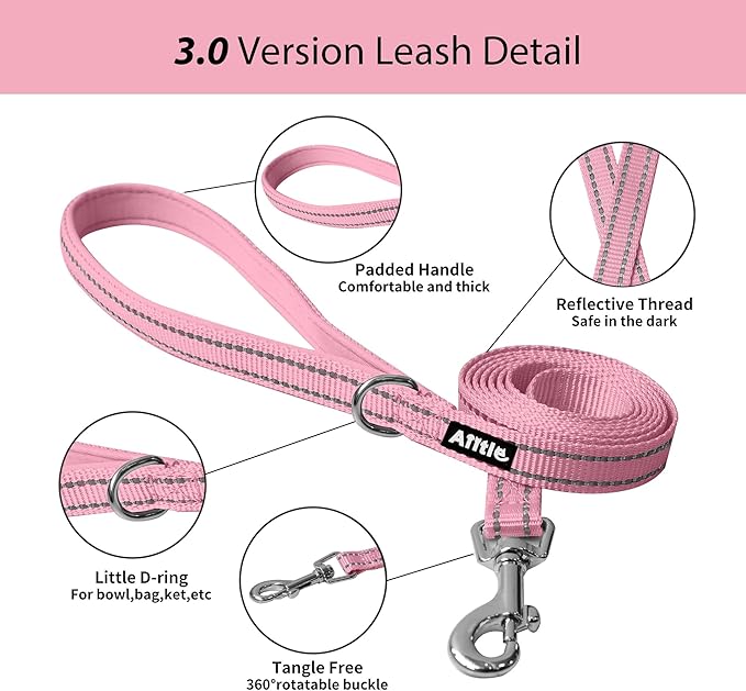 AIITLE Escape Proof Dog Harness - Step in Adjustable Dog Harness No Choke Over with Breathable Mesh and Quick-Release Buckle for All Weather- Outdoor Walking, Training for Medium Dogs Pink XL