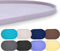 Hubulk 100% Waterproof Silicone Pet Feeding Mat with Raised Edge for Food and Water, Dog Bowl Mats, Cat Bowls Placemat with High Lip Protects Floor for Cats and Dogs (Dove, 16" L x 10" W)