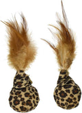 Petlinks (2 Count) Feather Flips Plush Ball Cat Toys - Blue, 2 Count