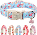 Valentines Dog Collar for Large Dogs - Valentine Candy Hearts Dog Collars, Love Boy Girl Dogs Collars, Lightweight Adjustable Cute Blue Puppy Collar with Quick-Release Buckle XL
