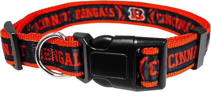 NFL PET Collar Cincinnati Bengals Dog Collar, Medium Football Team Collar for Dogs & Cats. A Shiny & Colorful Cat Collar & Dog Collar Licensed by The NFL