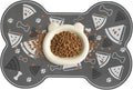 Dog Food Mat, 0.15” Thickened Super Absorbent Pet Feeding Mat for Food and Water, Fruit Donut Pattern Cat Placemat, Quick Dry Non-Slip Dog Bowl Mat, Water Splash Proof（Small Watermelon Grey）