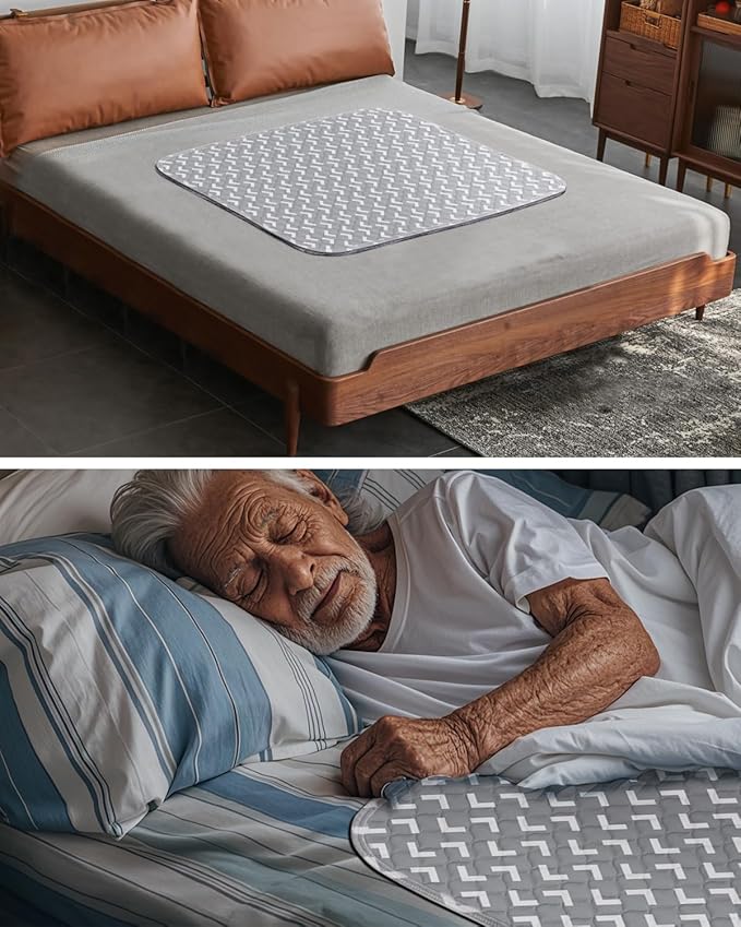 Non-Slip Bed Pads for Incontinence Washable (36" x 72"|1 Pack), Waterproof Bed Pads, Bed Wetting Pads for Bed, Sofa, Floor, Resuable Underpads for Adults, Seniors, Pet