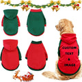 Custom Dog Hoodie, Personalized Sweatshirt with Photo Text Name Logo, Customized Hooded Sweater for Small Medium Large Dogs & Cats (Red + Green Border, XX-Large)