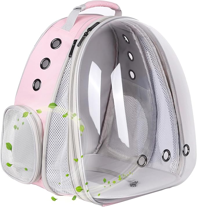 Front Expandable Cat Backpack Carrier, Fit up to 20 lbs, Space Capsule Bubble Window Pet Carrier Backpack for Large Fat Cat and Small Puppy