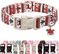 Christmas Dog Collar for Small Dogs - Cute Fair Isle Style Christmas Collars for Dogs, Soft Adjustable Winter Holiday Dog Collars with Quick Release Buckle S
