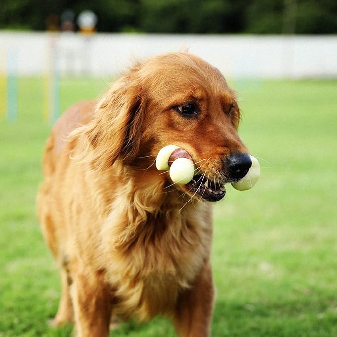 Tikaton Dog Chew Toys for Aggressive Chewers, Peanut Butter Flavor Durable Dog Teething Chew Toys Bones for Large/Medium/Small Puppies