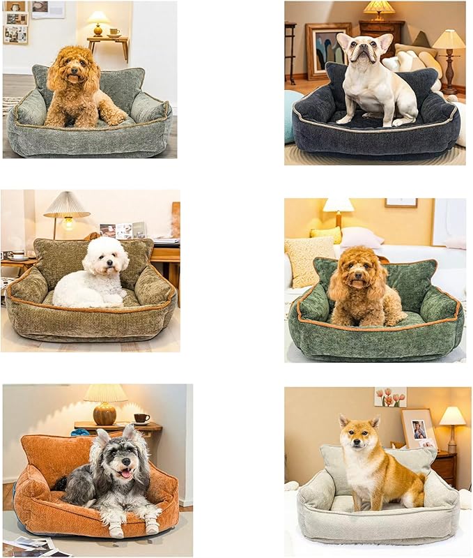 Orthopedic Dog Bed with Memory Foam, Washable Plush Pet Bed for Small, Medium & Large Dogs, Cozy Bolster Crate Dog Bed for Joint Support & Comfort.(Dark Grey)