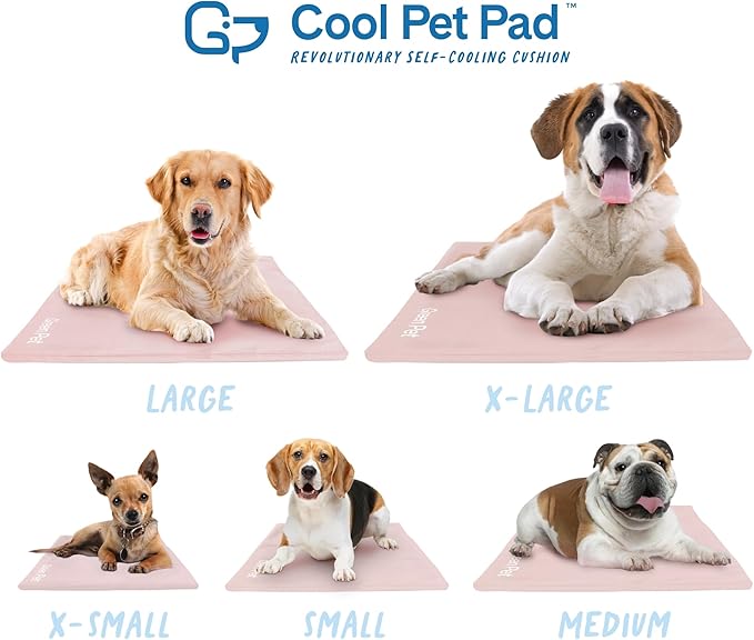 The Green Pet Shop Dog Cooling Mat Cover - Small, Nude/Pink - Protect Your Cool Pet Pad from Dirt & Damage - Machine Washable