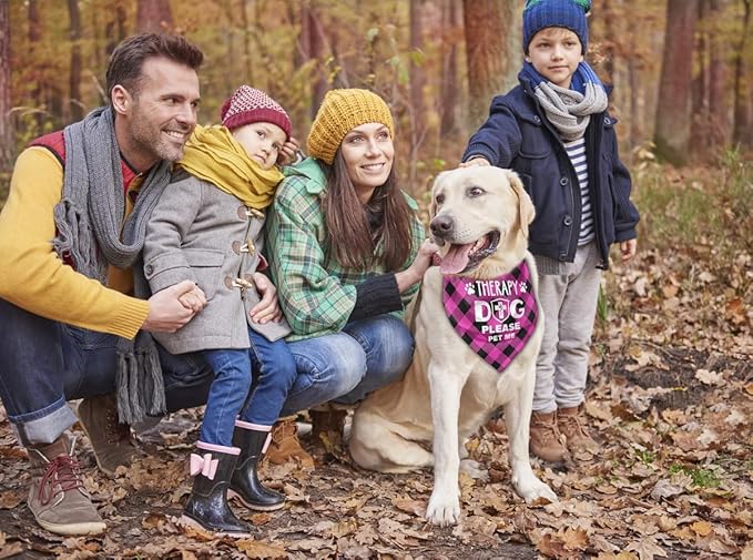 Dog Bandana, Therapy Dog Please Pet Me with, Dogs Scarf Classical Printing, Dogs Scarf Accessories, Doggy Kerchief Pet Kerchief, Christmas Birthday Thanksgiving Doggy Gift A02